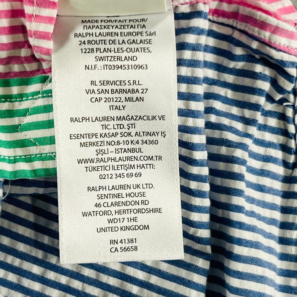 Polo Ralph Lauren Seersucker Shirt Dress Girls 12 Multicolor Stripes Textured - Picture 10 of 11
